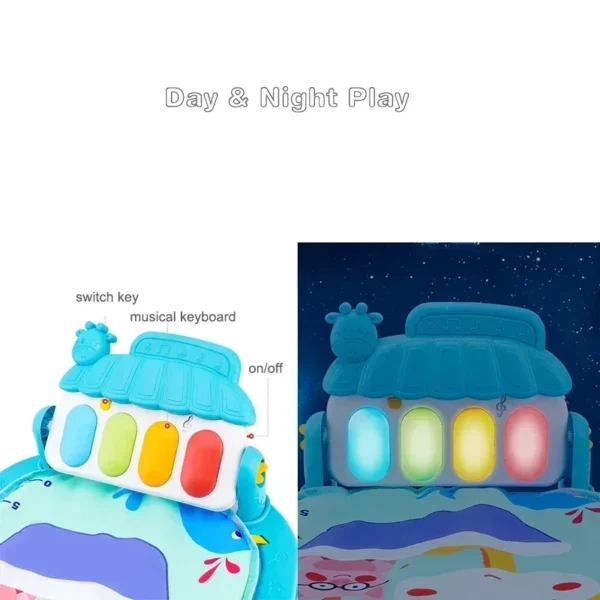 Baby Activity Play Mat Gym Musical Newborn Piano Keyboard Crawling Blanket - Image 4