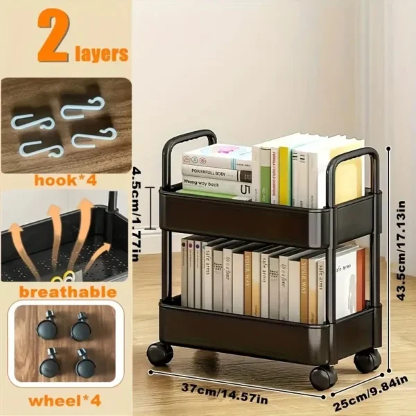 2-layer Stationery Organizer Plastic Trolley - Image 5