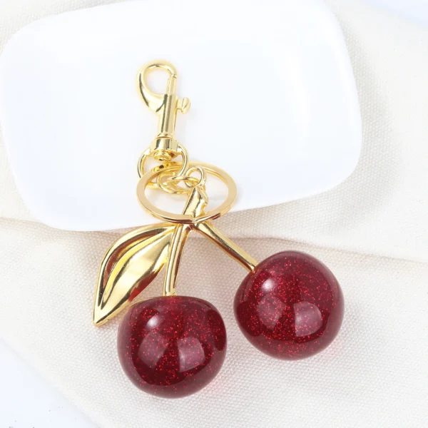 Red Cherry Keychain For Women Men - Image 4