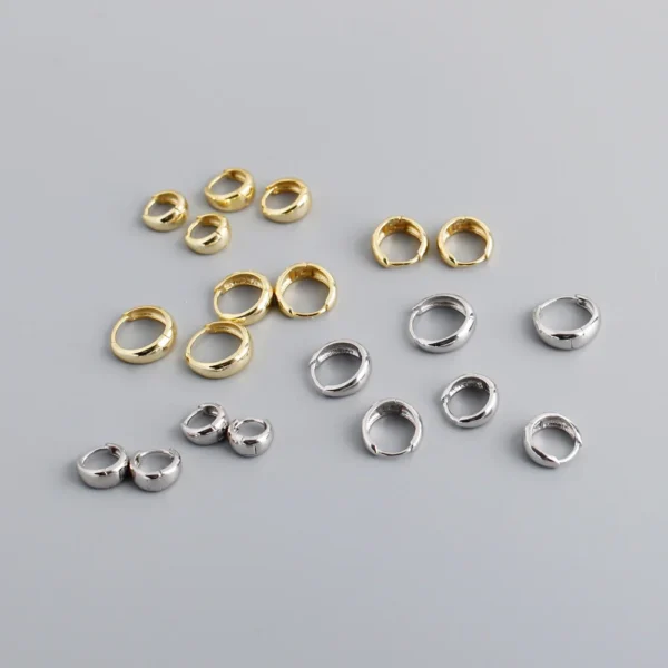 Gold Color Tiny Round Circle 6/10/12mm Earring 1pair - Image 2