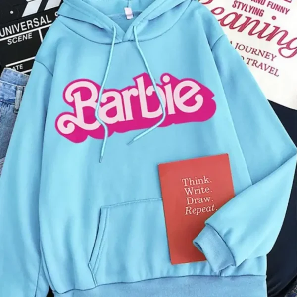 New Adult Men's and Women's Sweatshirt Hoodie Barbie Cartoon Autumn and Winter Sports Loose Comfortable Casual Top Cute Gift - Image 5