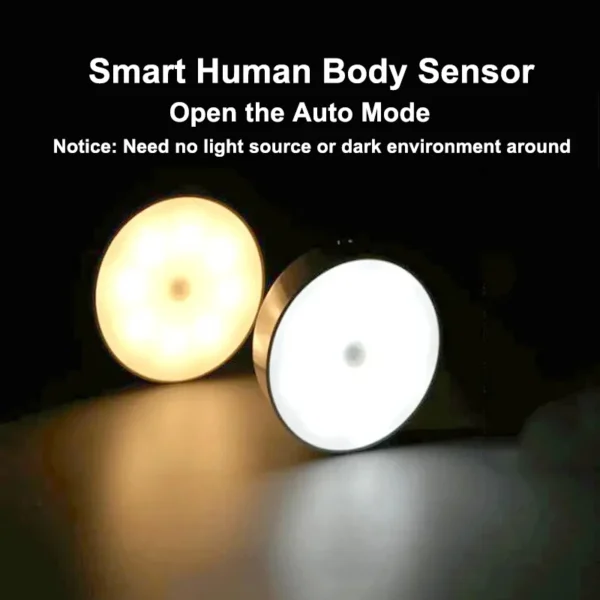 USB Charging Wireless Magentic LED Smart Human Body Sensor Night Lamp - Image 2