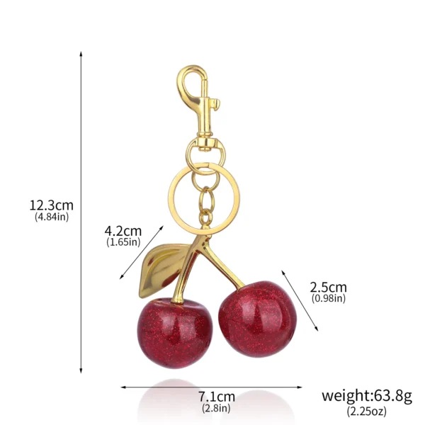 Red Cherry Keychain For Women Men - Image 6