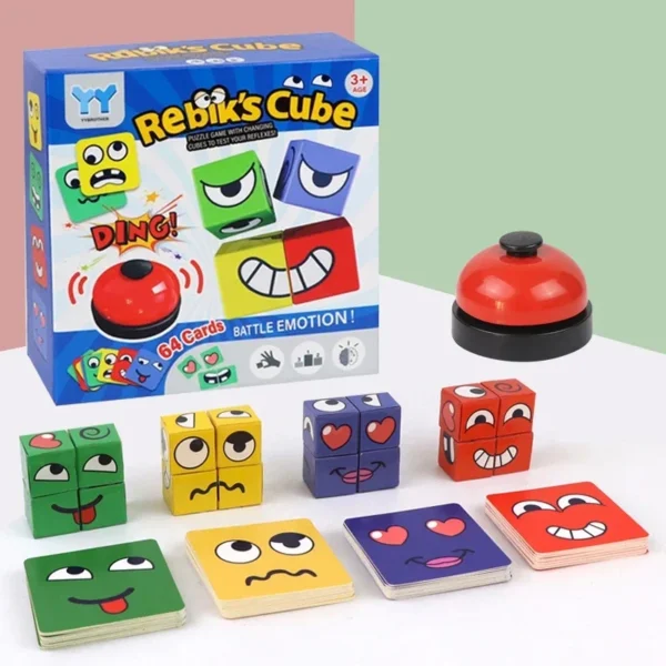 Kids Face Change Expression Puzzle Building Blocks - Image 4