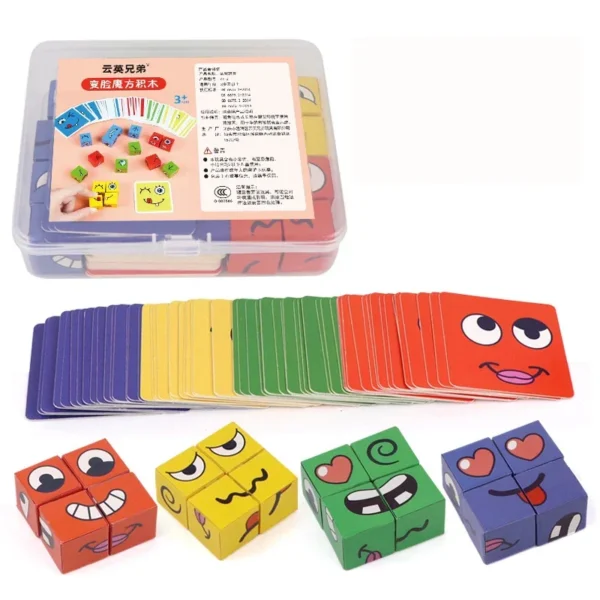 Kids Face Change Expression Puzzle Building Blocks - Image 6