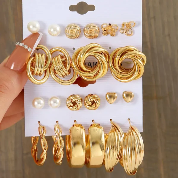 11 Pairs Earrings Set Zinc Alloy