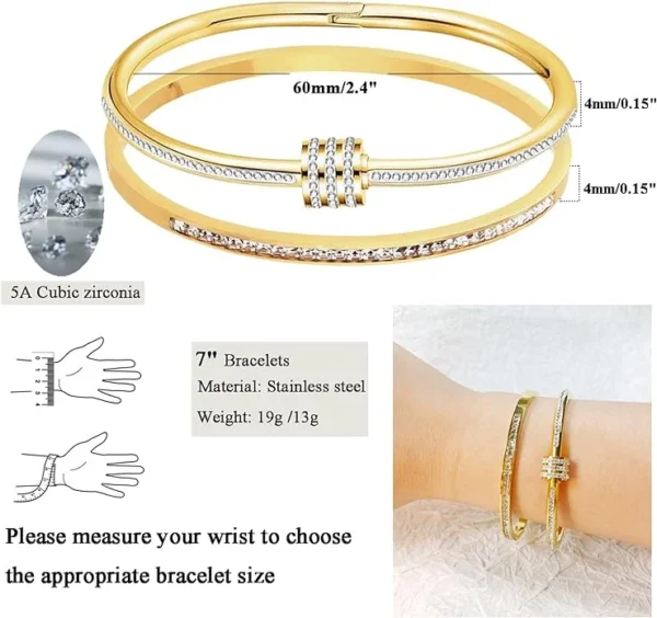 Titanium Steel Gold Color Bracelet Classic Style - Image 6