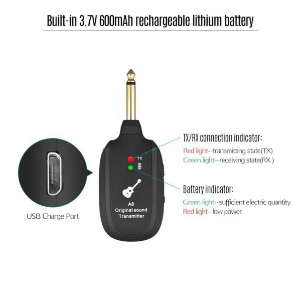 Rechargeable Wireless Guitar Transmitter - Image 3