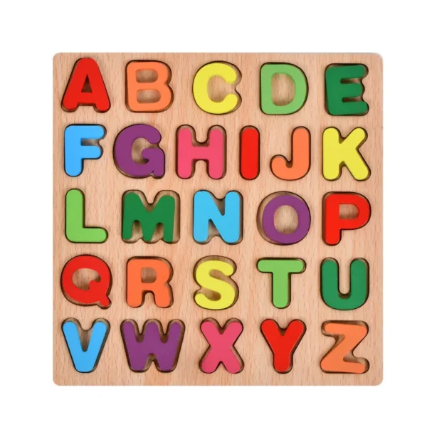 Wooden Jigsaw Puzzle Children Letters Numbers Board Pairing Puzzle - Image 4