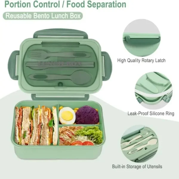 Lunch Box with Tableware Leakproof Food Container for Picnic Camping - Image 2