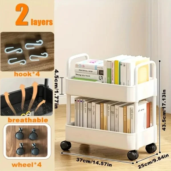 2-layer Stationery Organizer Plastic Trolley - Image 6