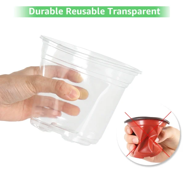 30 Packs 3.5/4/5 Inch Clear Nursery Pots - Image 4