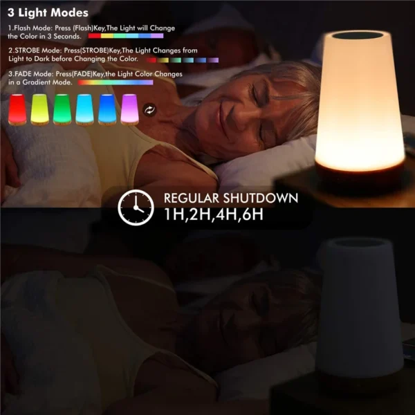 13 Color Changing Night Light RGB Remote Control Touch Dimmable Lamp Portable Table Bedside Lamps USB Rechargeable - Image 4