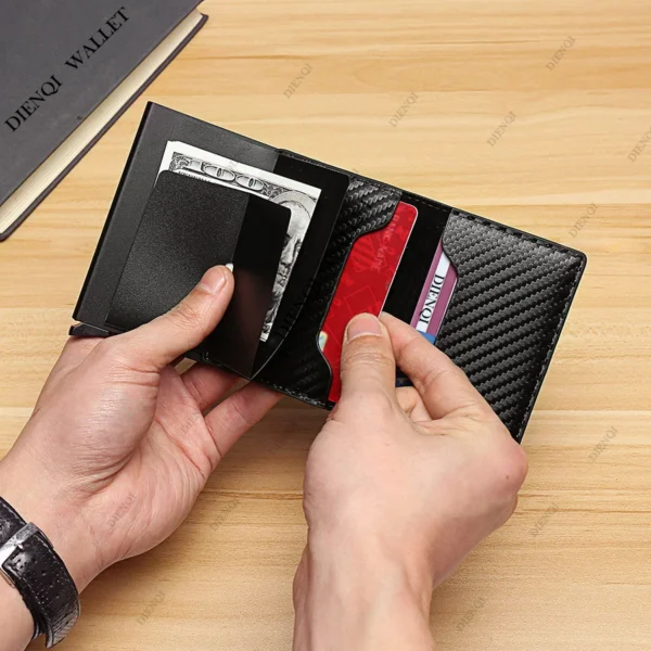 Carbon Fiber Men Business Slim Thin Smart Wallet - Image 6