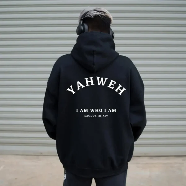 Men's Christian YAHWEH Hoodies Jesus Hombre Streetwear Fashion Popular Letter Slogan Printed Women Unisex Hooded Sweatshirts