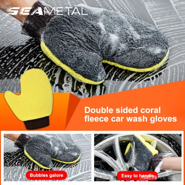 SEAMETAL Car Wash Glove Double-Faced