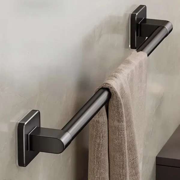 Non perforated suction cup wall mounted towel rack