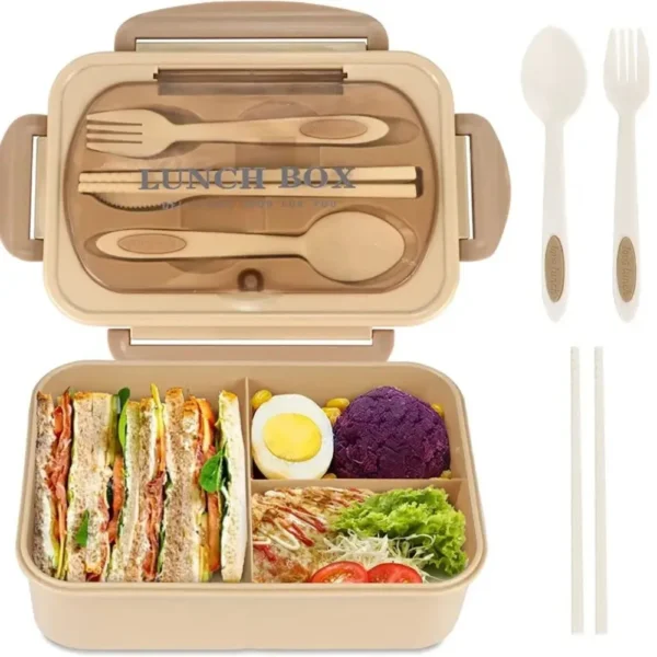 Lunch Box with Tableware Leakproof Food Container for Picnic Camping