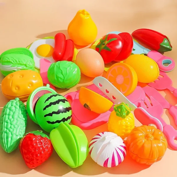 25 PCs Set Fruit and Vegetable Children's Toy Girl Boy Kitchen Food Set - Image 4