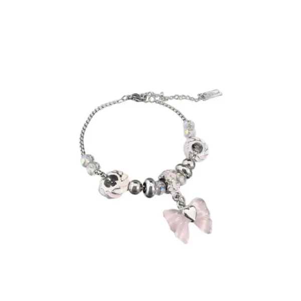 Charm Beads Bracelet Pink For Girl - Image 4