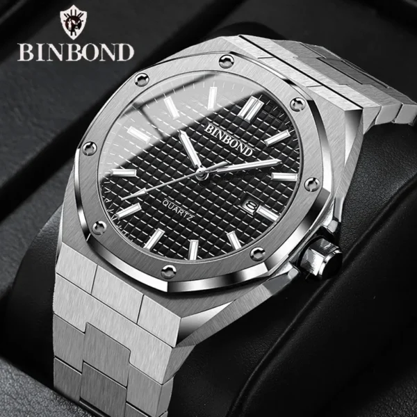 BINBONG Casual Men Watch Silver Stainless Steel