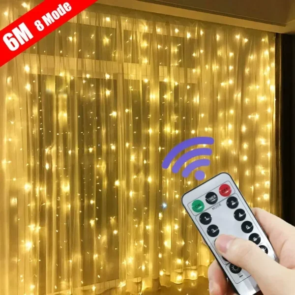 6x3M/3x3m Curtain LED Light Garland on The Window USB Power Fairy Lights