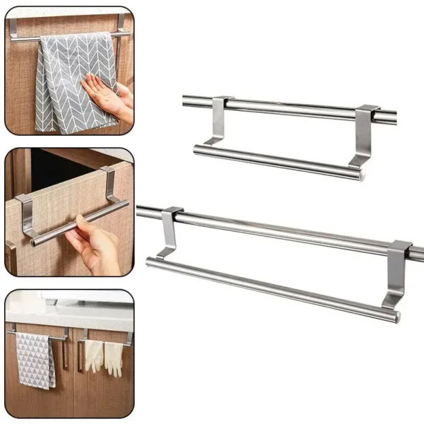 Over Door Towel Bar Hanging Holder Stainless Steel - Image 6