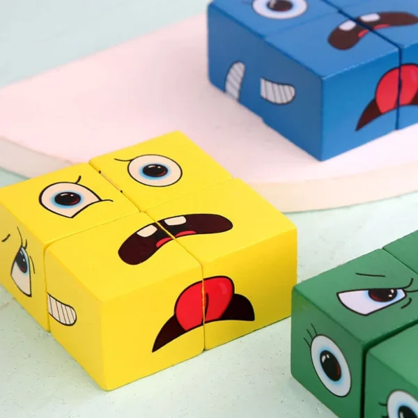 Kids Face Change Expression Puzzle Building Blocks - Image 2