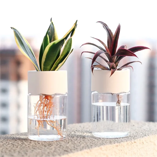 Mini Hydroponic Flower Pot Transparent Imitation Glass Soilless Plant Pots