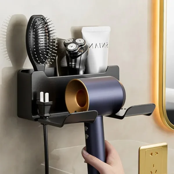 Hair Dryer Wall Holder Straightener Stand Organizer Box Toilet