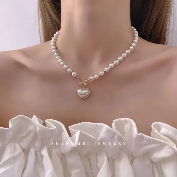 Super Immortal Style Pearl Love Necklace - Image 2