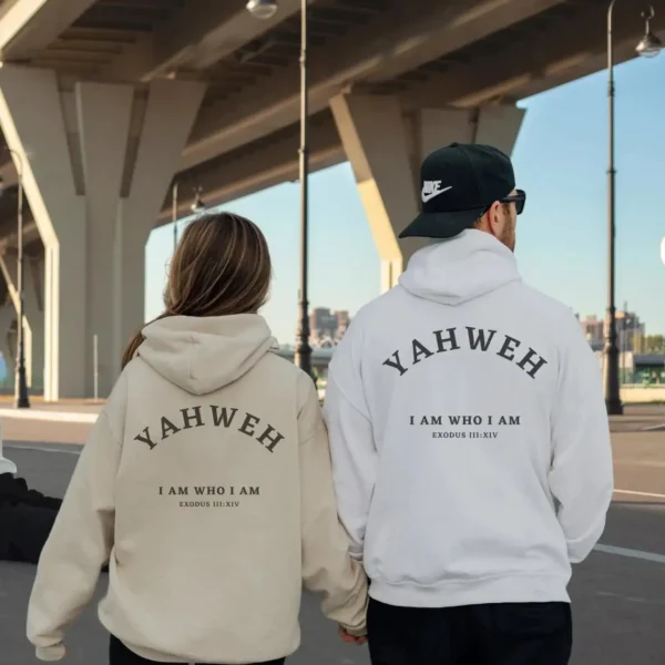 Men's Christian YAHWEH Hoodies Jesus Hombre Streetwear Fashion Popular Letter Slogan Printed Women Unisex Hooded Sweatshirts - Image 3