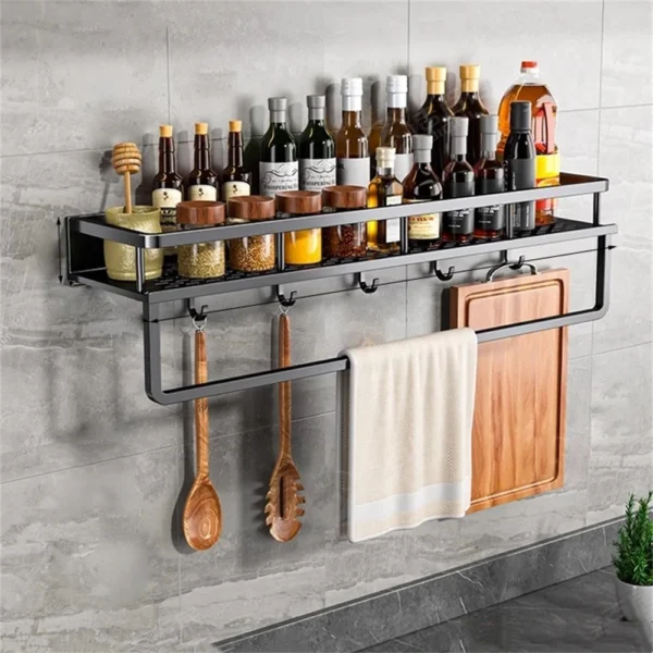 Kitchen Multi-Functional Storage Rack With Rod