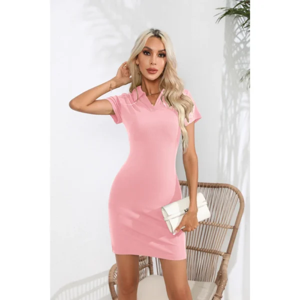 Polo Women's dress 2024 Summer Y2K One Pieces Short Sleeve Mini Skirt Slim Sheath Tight Dress Ladies Kpop Outfit - Image 3