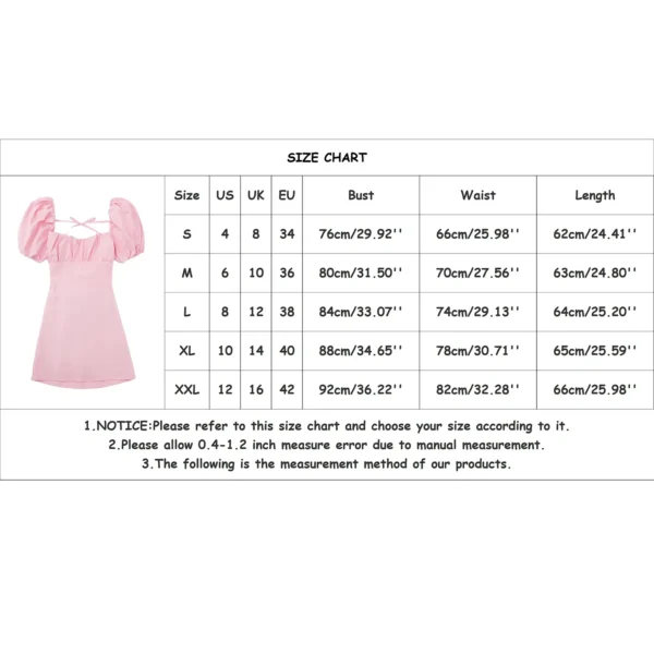 Summer 2024 Women New Solid Linen Mini Dress Vintage Square Collar Short Sleeve Chic Female Sweet Elegant Dresses Vestidos - Image 6