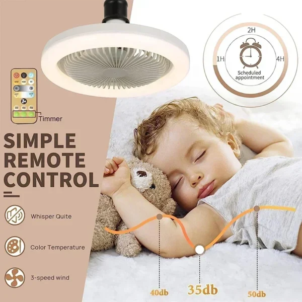 Smart 3 In 1 Ceiling Fan With Remote Control Lighting - Image 5