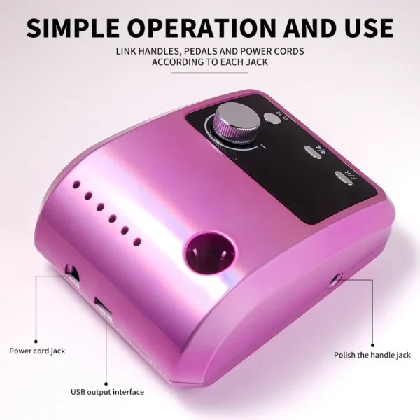 High Quality Electric Nail Drill Machine 45000 RPM Electric File HD Display Metal Manicure - Image 6