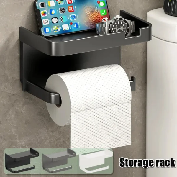 Toilet Paper Holder Plastic Storage Rack Kitchen Phone Storage