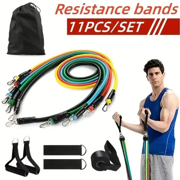 11 Pcs/Set TPE Resistance Fitness Band Pull Rope - Image 3