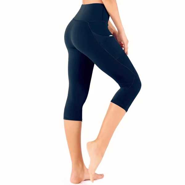 Capri Leggings for Women High Waisted Capri Leggings with Pockets for Women Yoga Pants Workout Capri Pants - Image 2