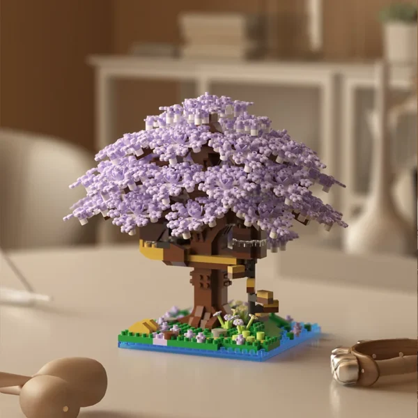 Cherry Blossom Tree House Building Microparticle Building Blocks - Image 3