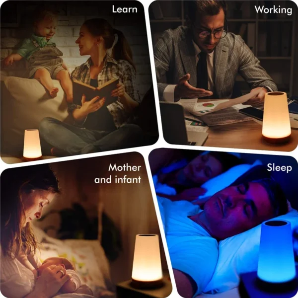 13 Color Changing Night Light RGB Remote Control Touch Dimmable Lamp Portable Table Bedside Lamps USB Rechargeable - Image 6