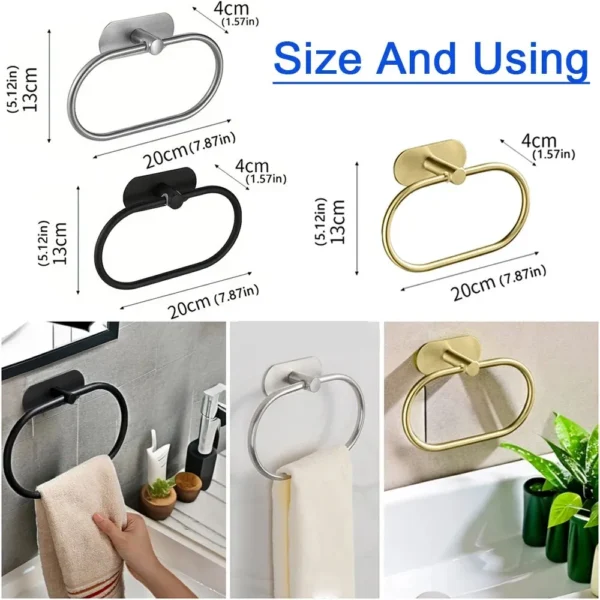 Stainless Steel Towel Holder Self-adhesive - Image 6