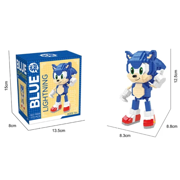 Cartoon Sonic Building Blocks Action Figure - Image 2