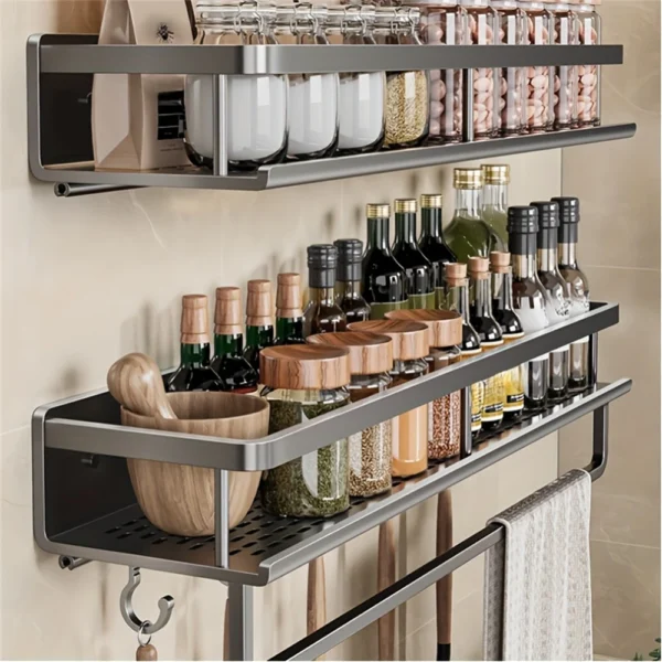 Kitchen Multi-Functional Storage Rack With Rod - Image 4