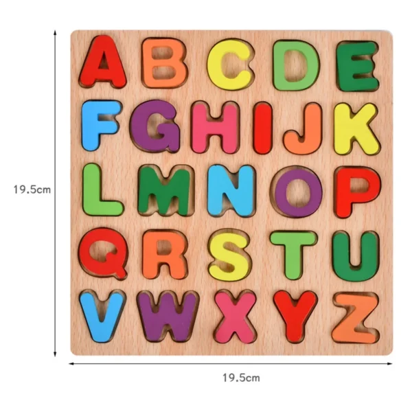 Wooden Jigsaw Puzzle Children Letters Numbers Board Pairing Puzzle - Image 6