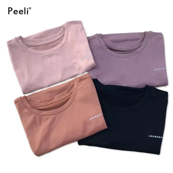 Peeli Women Yoga Top Seamless Sport T Shirts Fitness Clothes Short Sleeve Yoga Shirt Gym Top Running Active Wear Sport Top Femme - Image 6