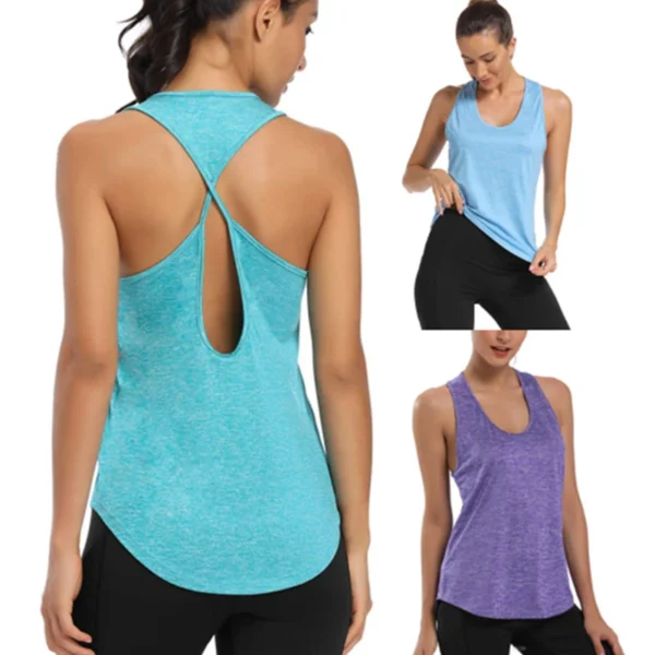 Yoga Shirts Both Wear Sports Crop Top Workout Women Sleeveless Backless Gym Tops Athletic Fitness Vest Active Wear - Image 6