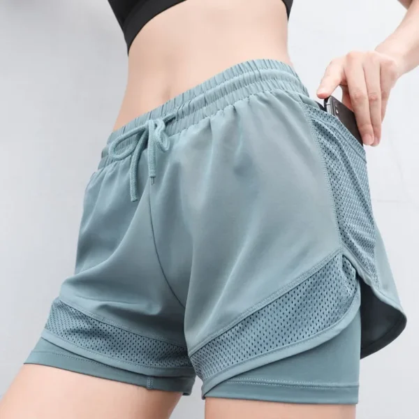 Summer sports shorts, women's loose casual anti-walking, light speed drying, high-waisted running, fitness, yoga, thin, breathab - Image 3