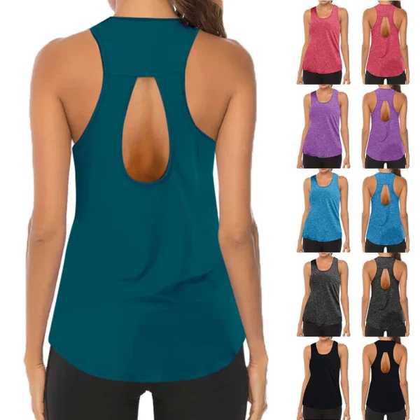 Women Yoga Tops Loose Thin Sports Vest Breathable Sleeveless T-shirt Gym Fitness Running Shirts Girls Sexy Tank Tops New - Image 6